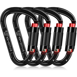 Auto Locking Carabiner Heavy Duty Carabiner 25kN UIAA Certified Climbing Carabiner Climbing Equipment Safety Carabiner for Rappelling, Hammocks, Rescue, Dog Leash, Swing