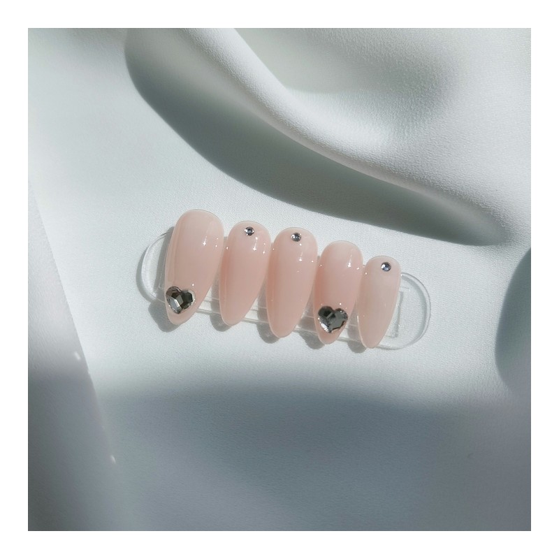 Daily Simple Heart Handmade Nail Tips - Petit Square /