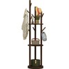 YYW 360° Wood Coat Rack Stand With Hooks And Shelves