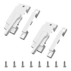 UFURMATE Window Sash Lock, 2Pcs Zinc Alloy Sliding Window Locks Window Door Frame Security Locks Window Crescent Locks for Left and Right Using (White)