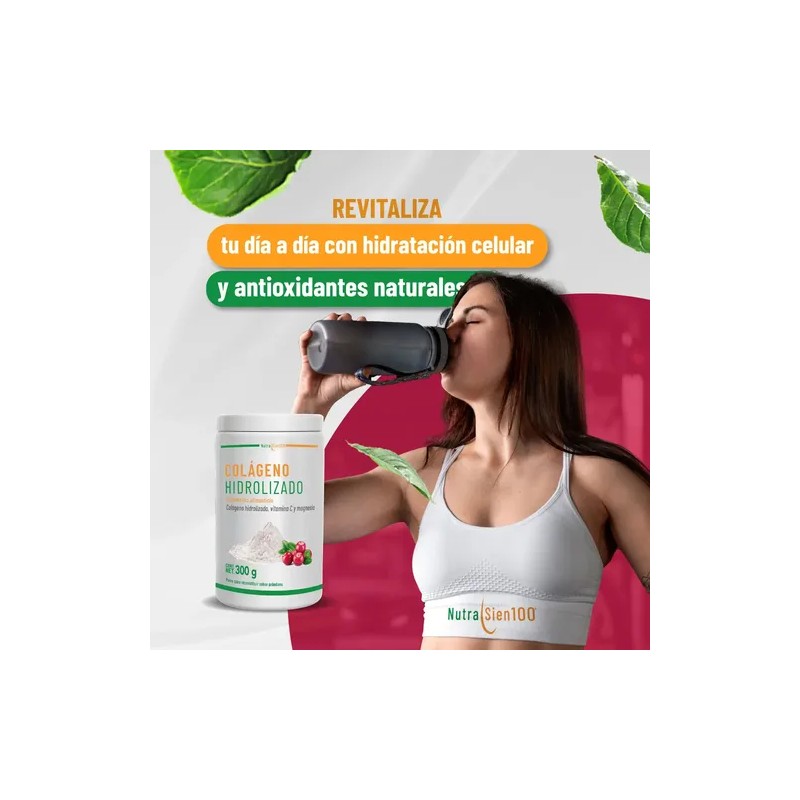 Colágeno Hidrolizado Azúcar Arándano Nutrasien100 300g Vitamina Magnesio