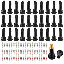 CONNECTION 30 Stück TR414 Autoreifen Ventil und 60 Ventilkerne Snap-in Gummiventile Reifenventile Pkw Autoventil Felgenventile Tubeless Ventileinsatz für Motorräder Auto Fahrräder Geländefahrzeuge