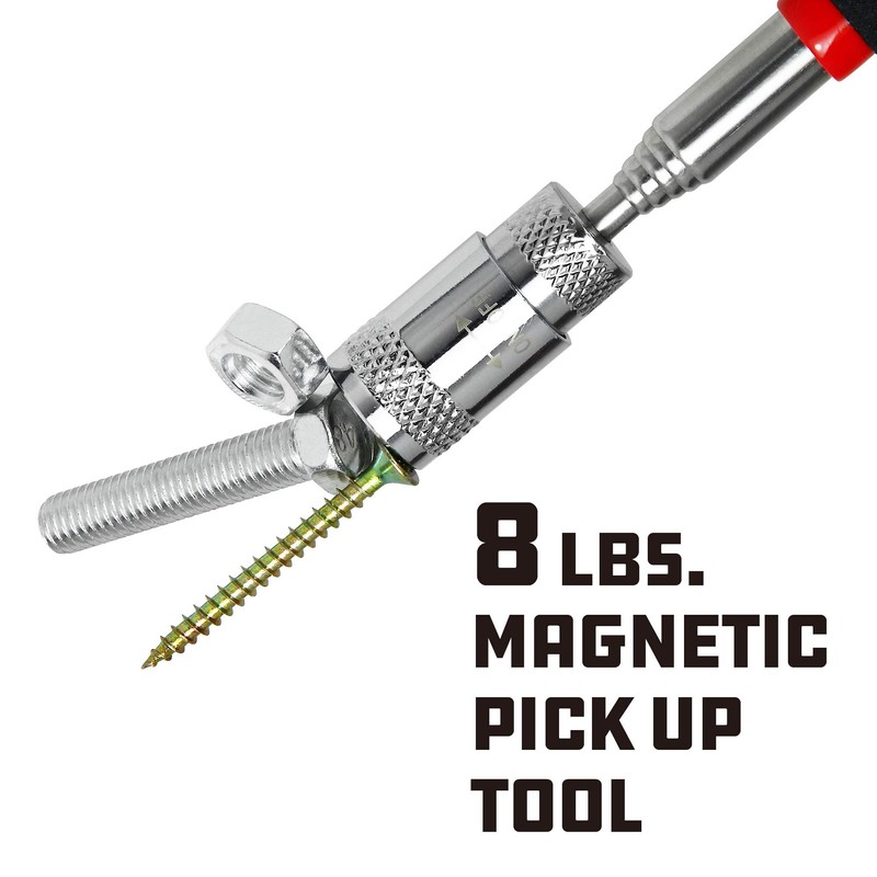 Powerbuilt 8 lb LED Lighted Telescoping Magnetic Retriever Pick Up