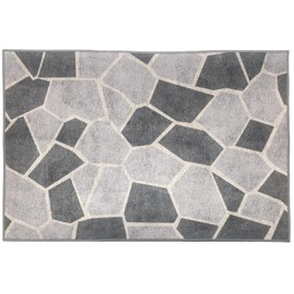 Rustic Stone Geometric Design Area Rug Anti Fatigue, Hallway Runner, Patio Living Room Carpet (Grey, 2' X 3')