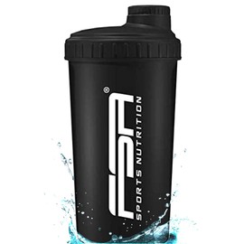 FSA Nutrition Protein Shaker 700 ml with Measuring Scale and Screw Cap, for Diet and Protein Shakes, BPA Free Black