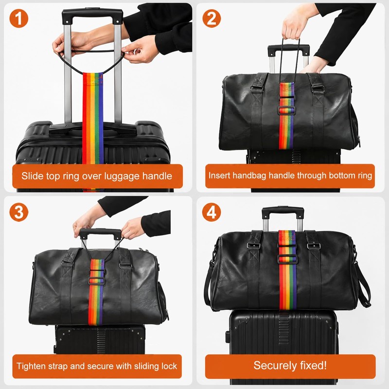 2 Pcs Luggage Straps for Suitcases, Multi Use Strong Adjustable