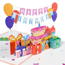 GREETING ART Pop Up Birthday Card,Happy Birthday Pop Up Card, 3D Birthday Card, Birthday Cards, 3D Birthday Greeting Card, Birthday Pop Up Card for Men or Women