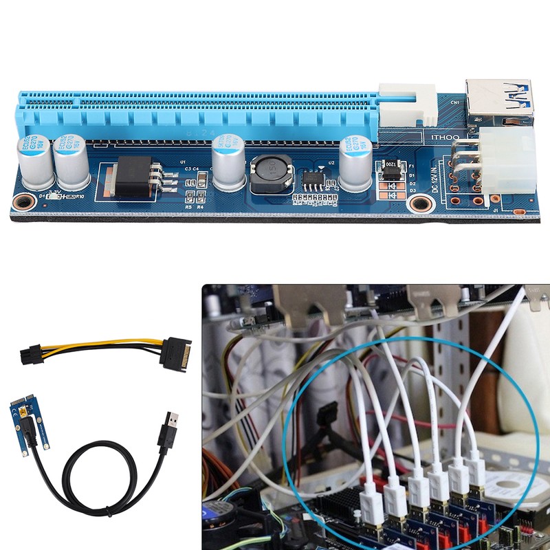 Mini PCI-E to PCI Express16x Extender Riser Adapter With SATA