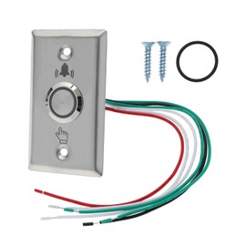 EMSea Waterproof Door Bell Lighting Pressure Button Switch with LED NO&NC 304 Stainless Steel Wireless Doorbell 12V Luminous Button LED Flash 87x51mm