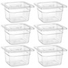 Bekith 6 Pack 1/6 Size Clear Polycarbonate Food Pans with