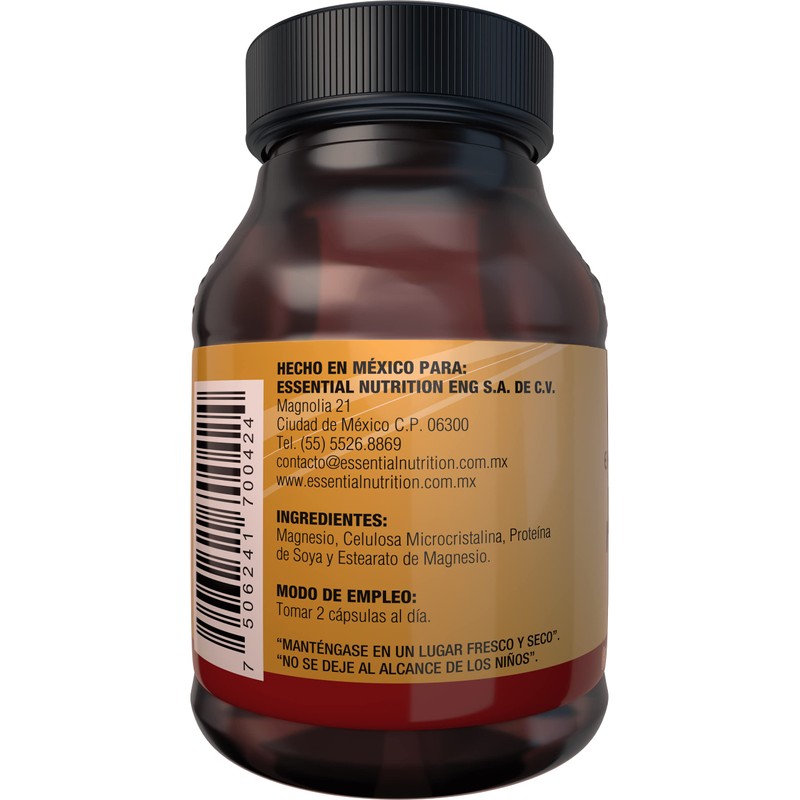 Essential Nutrition, Magnesio - 45 Cápsulas De 500 Mg