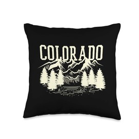 Colorado Gift Camping Hiking Colorado Rocky Mountains Throw Pillow