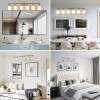 39" Modern 6-Light Vanity Wall Sconce, Golden Finish with Frosted