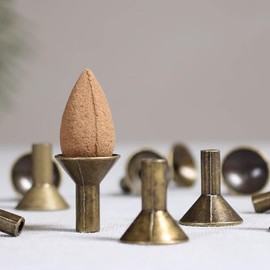 10 Pcs Metal Incense Cone Holders Filter Shape Incense Holder Retro Incense Stick Rack Backflow Burner Stand for Teahouse Living Room