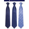 HISDERN TA3-01S Set of 3 Neckties and Pocket Squares, Luxury
