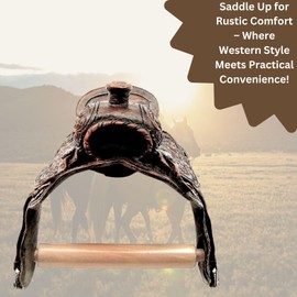 Rustic Resin Western Style Decorative Saddle Toilet Tissue Paper Roll Holder Dispenser Wall Mounted