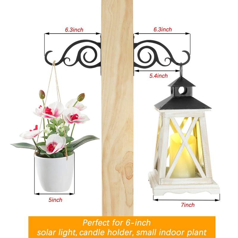 HongKim 6-Inch Outdoor Indoor Decorative Iron Lantern Wall Hooks Hangers