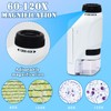 Kids Portable Microscope Set, Mini Pocket Microscope, 60x-120x Handheld Microscope