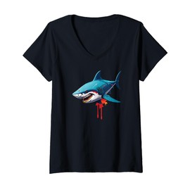 Womens Shark, Summer Tops & Accessories V-Neck T-Shirt