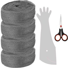 Steel Wool for Mice Control Steel Wool Pads Steel Wool Rodent Barrier Kit Steel Wool Scrubber Steelwool Rodent for Gap Blocker Fill Fabric for Holes Holes 3 Pack