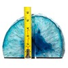 DesertUSA Agate Bookends with Bonus Minerals (6-8 lb, Teal)