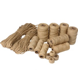 Natural Jute Twine Strin, Bulk Hemp Jute Rope Ideal for Tug of War, Deer Hunting, Nautical, Crafts, Swing, Packing Material Burlap Ribbon, Christmas Knitting Macrame Decoration (12mm/100 Feet)