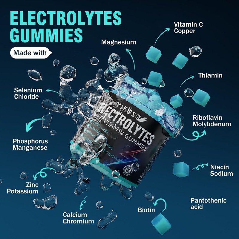 VIFSSG Electrolytes Gummies No Sugar, 120 Chewable Electrolyte Gummies with