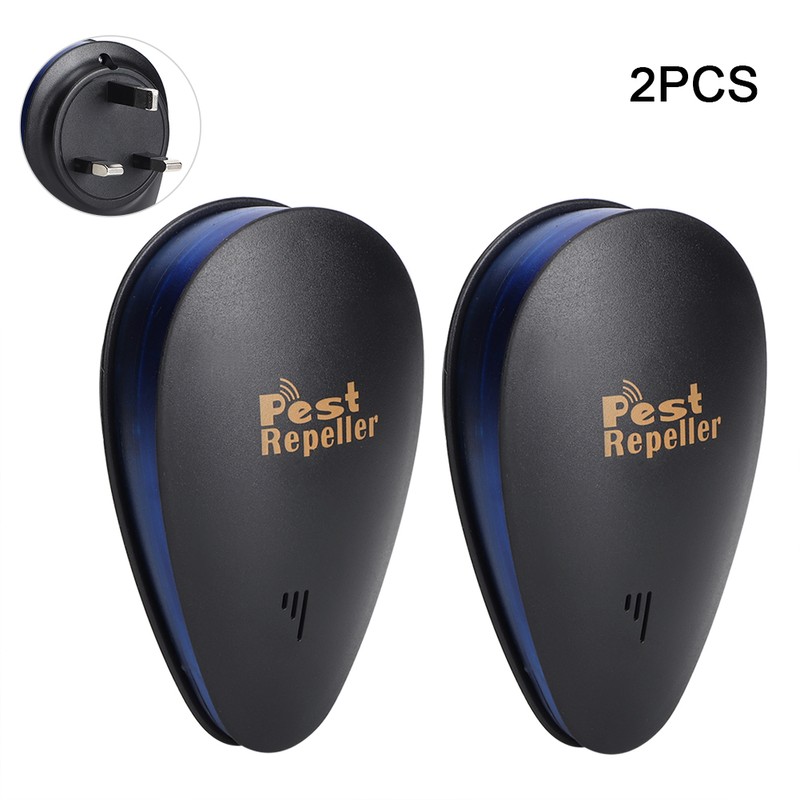 2 pcs Electronic Ultrasonic Mosquito Killer Insect Pest Cockroach Repellent