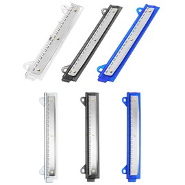 QWORK Set of 6 Ring Binder Punch, 3 Hole Punch, Binder Hole Punches, 5 Sheet Capacity, Plastic Ruler with Hole Puncher for Notebook or Binder, School or Office Use (Black, Clear, Blue)