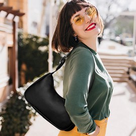 BAIGIO PU Crossbody Phone Shoulder Bags Small Purse Handbags Hobo for Women Small PU Pouch Purses Solid Phone Handbag Casual With Pockets Hobo for Women