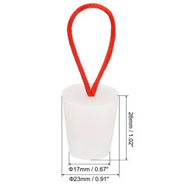 TOP-VIGOR 1Pc Rubber Tapered Plug, 17mm to 23mm Solid Bathtub Bungs Stopper with Handle, Tapered Lab Seal Rubber Stoppers Test Tube Bungs for Test Tubes, Water Pipe, Drainage Hole, White