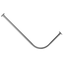 Curved Stainless Steel Shower Curtain Rod L-Shaped Stretchable Silver Bathroom Tub Closet Corner RackType: Shower Curtain Rod