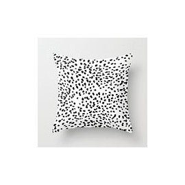 Fprqlyze Nadia Black And White Animal Print Dalmatian Spot Spots Dots Bw Throw Pillow Case Cushion Cover 18 x 18 inches
