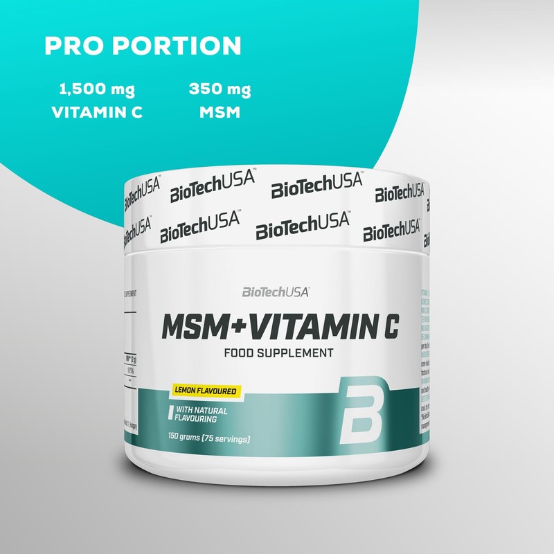 BioTechUSA MSM + Vitamin C Dietary Supplement Beverage Powder with