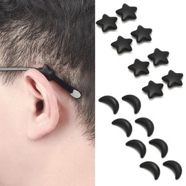 OPUGIT Eyeglass Ear Grips, Silicone Eyeglasses Temple Tips Sleeve Retainer Anti Slip Holder For Glasses,Sunglasses,8 Pairs,Black