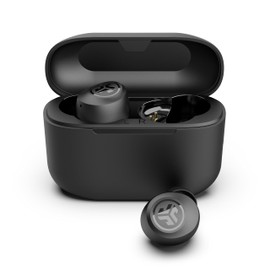 JLab Go Air Pop True Wireless Bluetooth Earbuds + Charging Case, Black, Dual Connect, IPX4 Sweat Resistance, Bluetooth 5.1 Connection, 3 EQ Sound Settings Signature, Balanced, Bass Boost