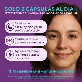 Citrato de Magnesio 200 mg con Vitamina B6 + Magnesio Complex – Suplemento Vegano de Magnesio de Alta Absorción – Anti Calambres Musculares – Sin OGM – 90 Cápsulas