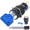 2 Pcs 16mm 5/8" SPDT Round Terminal Key Lock Switch,