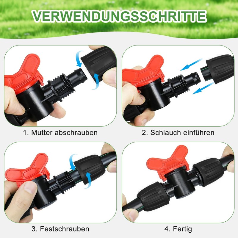 Shut-off Valve for Micro Drip System 1/2 Inch 10 Pieces
