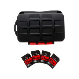 STEALTH CAM SD Card - High-Speed Data Transferring Storage Game Trail Hunting Scouting Photo Video Recording Cameras, 16GB SD Card (4 Pack) w/Memory Card Storage Case