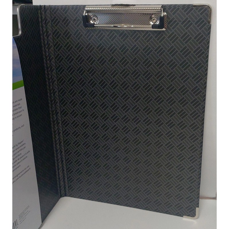 Staples Sustainable Earthby Staples Clipfolio Black Letter Size 3 Pack