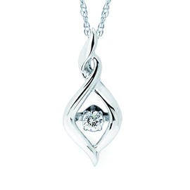 Brilliance in Motion .925 Sterling Silver Infinity Genuine Diamond Pendant with 18" Rope Chain (H-I Color, I1-I2 Clarity) - Choice of 14K Gold or White Rhodium Plating