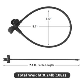 WOOQOTT Bike Cable Lock with Keys,Silicone Covered Kids Cable Lock Cartoon Lock,2 Feet Lock for Bike,Door,Skateboard,Helmet and More (Black)