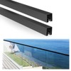 LukLoy 2 Pack 6'6" Stainless Steel T304 Glass Top Rails,