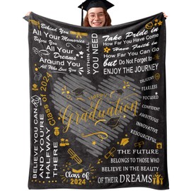 Ruifeihan Graduation Gifts for The class of 2024 - Get unique college and high school graduation gifts for her/him. 50"x60" Graduation Blanket