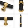 Haliwu 10 Pack Black Cabinet Pulls, Black&Gold Cabinet Handles, Barrel