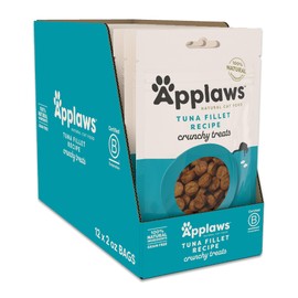 Applaws Natural Cat Treats, Limited Ingredient Crunchy Cat Treats, High-Protein Cat Snacks, Healthy & Nutritious, Grain-Free, Single-Ingredient Cat Treats, Crunchy Tuna Treats for Cats (8 x 1.0oz Bag)