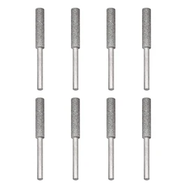 Sharp Pebble 8-Piece Chainsaw & Lawnmower Sharpener Bit Set – 7/32" (5.5mm) Diamond Sharpening Stones - Durable Grinding Bits for Chainsaw Blade, Lawn Mower Blade & Garden Tool Sharpening