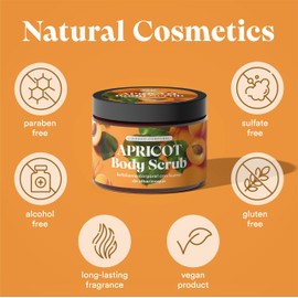 QKNatur - Körperpeeling mit Aprikosenstein 300ml. Mit Extrakten aus Orangenblüten, Kamille, Rose und Hamamelis. Peeling und pflegt die Haut