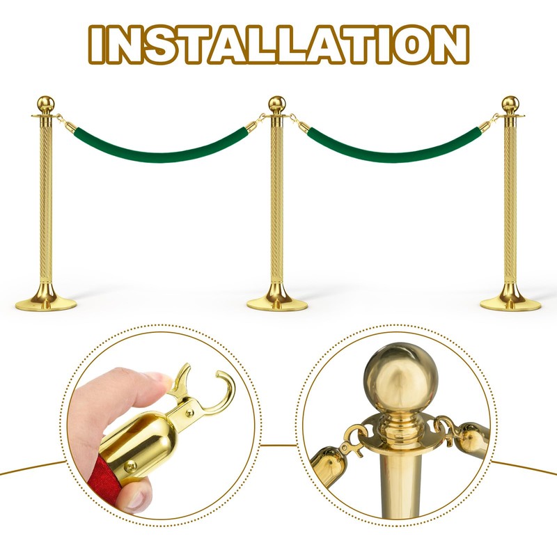 sourcing map Velvet Stanchion Rope 3.28 Ft/1 M, Barrier Rope